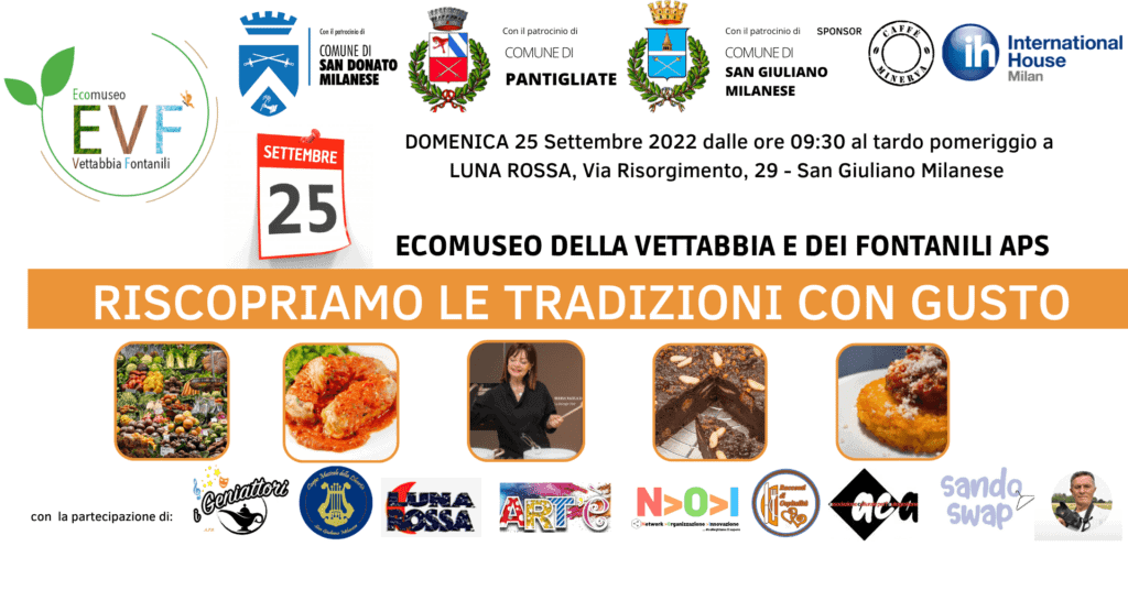 Locandina Evento Riscopriamo le tradizioni con gusto 25 settembre 2022 a cura di EVF APS