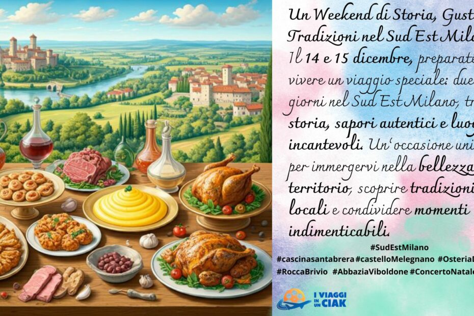 Un Weekend di Storia, Gusto e Tradizioni nel Sud Est Milano Il 14 e 15 dicembre, preparatevi a vivere un viaggio speciale: due giorni nel Sud Est Milano, tra storia, sapori autentici e luoghi incantevoli. Un’occasione unica per immergervi nella bellezza del territorio, scoprire tradizioni locali e condividere momenti indimenticabili Ecomuseum Milan